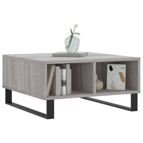 Table basse sonoma gris 60x60x30 cm bois d'ingénierie - Photo n°3; ?>