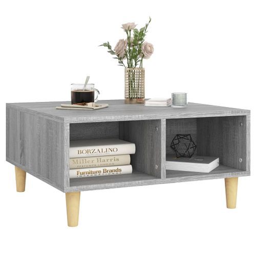 Table basse sonoma gris 60x60x30 cm bois d'ingénierie - Photo n°3; ?>