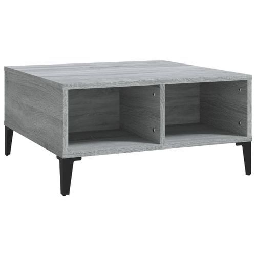 Table basse sonoma gris 60x60x30 cm bois d'ingénierie - Photo n°2; ?>