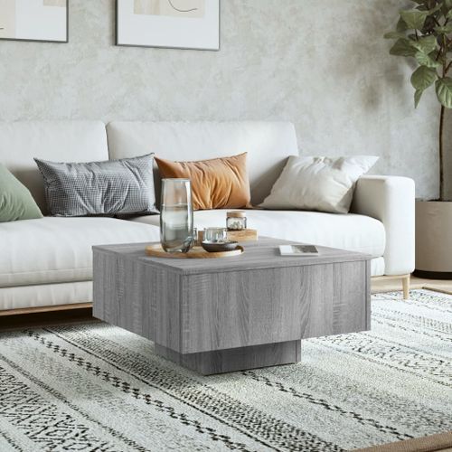 Table basse Sonoma gris 60x60x31,5 cm Bois d'ingénierie - Photo n°3; ?>