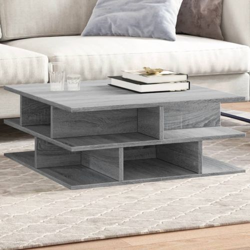 Table basse sonoma gris 70x70x29 cm bois d'ingénierie - Photo n°2; ?>