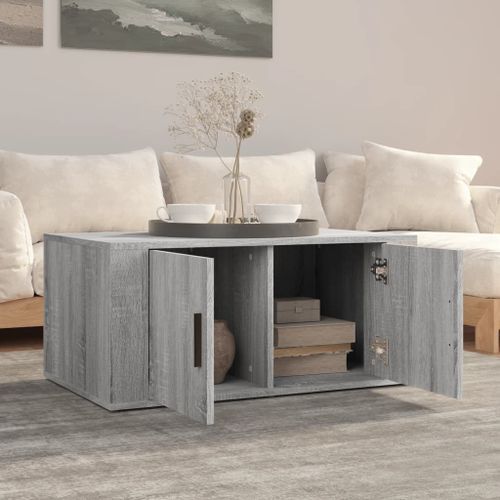 Table basse Sonoma gris 80x50x36 cm Bois d'ingénierie - Photo n°3; ?>