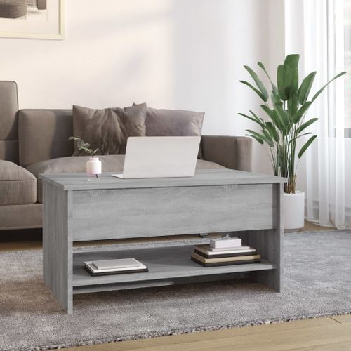 Table basse Sonoma gris 80x50x40 cm Bois d'ingénierie - Photo n°3; ?>