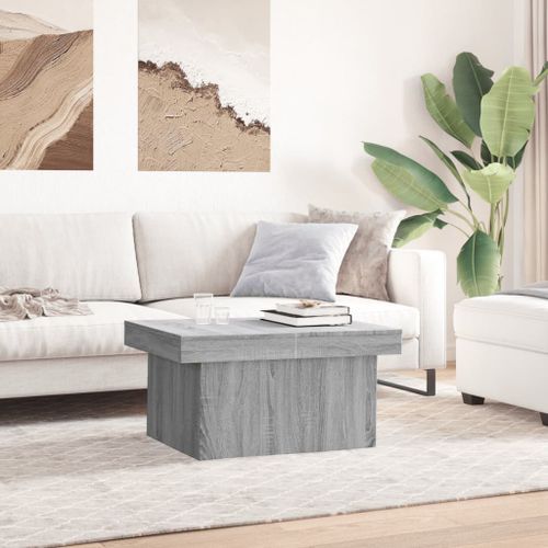 Table basse sonoma gris 80x55x40 cm bois d'ingénierie - Photo n°3; ?>