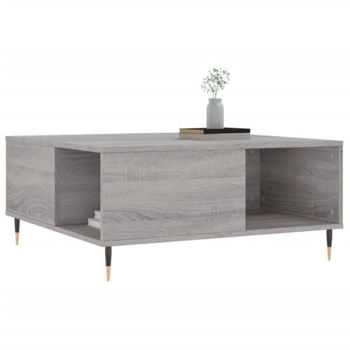 Table basse sonoma gris 80x80x36,5 cm bois d'ingénierie - Photo n°3; ?>