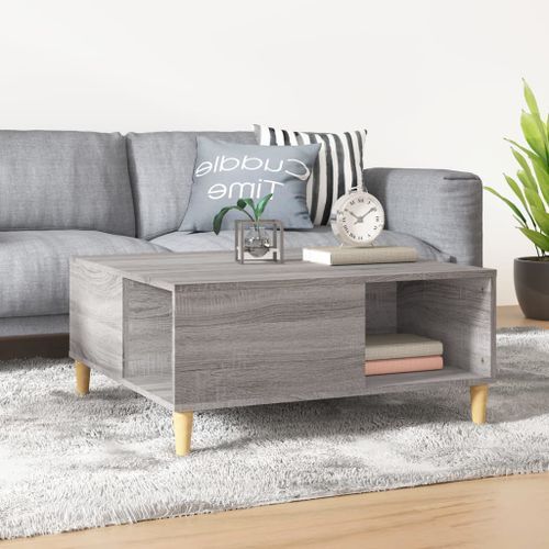 Table basse sonoma gris 80x80x36,5 cm bois d'ingénierie - Photo n°2; ?>