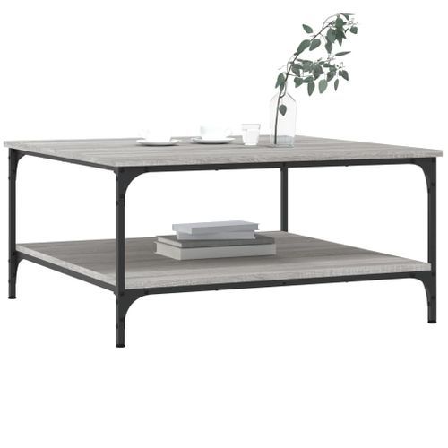 Table basse sonoma gris 80x80x40 cm bois d'ingénierie - Photo n°3; ?>