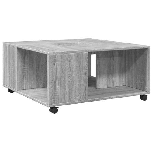 Table basse sonoma gris 80x80x40 cm bois d'ingénierie - Photo n°2; ?>