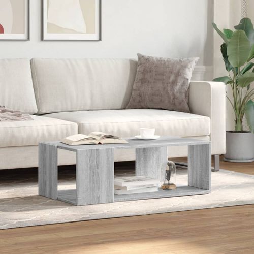 Table basse sonoma gris 89,5x48x30 cm bois d'ingénierie - Photo n°3; ?>