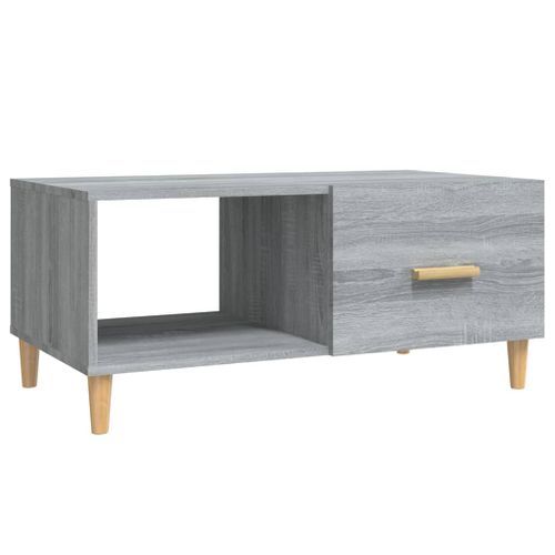 Table basse Sonoma gris 89,5x50x40 cm Bois d'ingénierie - Photo n°2; ?>