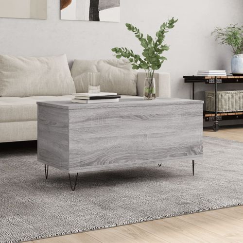 Table basse Sonoma gris 90x44,5x45 cm Bois d'ingénierie - Photo n°2; ?>