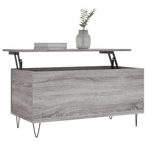 Table basse Sonoma gris 90x44,5x45 cm Bois d'ingénierie - Photo n°3; ?>