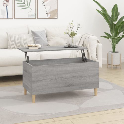 Table basse Sonoma gris 90x44,5x45 cm Bois d'ingénierie - Photo n°2; ?>