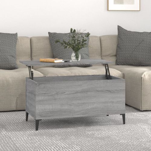 Table basse Sonoma gris 90x44,5x45 cm Bois d'ingénierie - Photo n°2; ?>