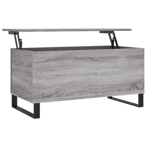 Table basse Sonoma gris 90x44,5x45 cm Bois d'ingénierie - Photo n°2; ?>