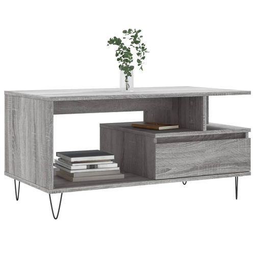 Table basse Sonoma gris 90x49x45 cm Bois d'ingénierie - Photo n°3; ?>