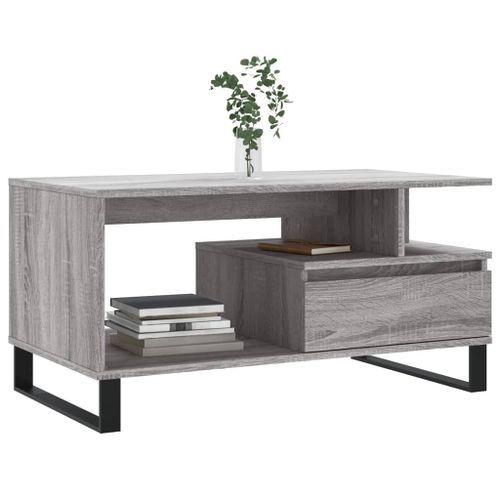 Table basse Sonoma gris 90x49x45 cm Bois d'ingénierie - Photo n°3; ?>