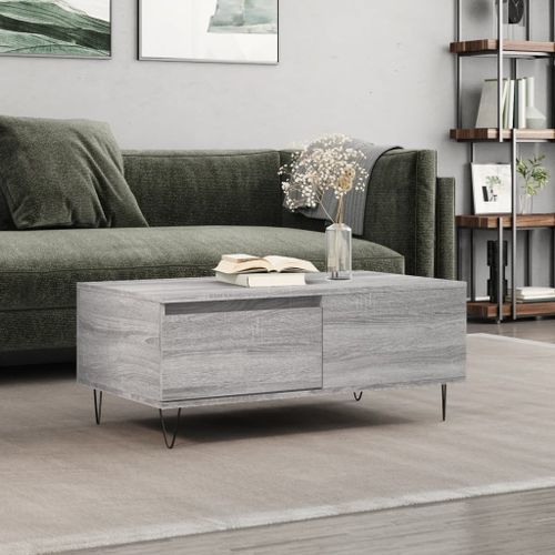 Table basse Sonoma gris 90x50x36,5 cm Bois d'ingénierie - Photo n°2; ?>