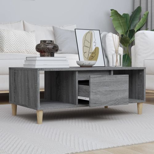 Table basse Sonoma gris 90x50x36,5 cm Bois d'ingénierie - Photo n°2; ?>