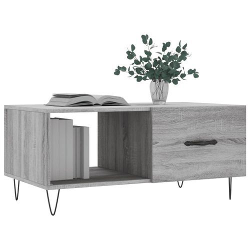 Table basse sonoma gris 90x50x40 cm bois d'ingénierie - Photo n°3; ?>