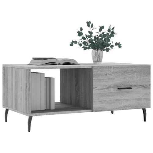 Table basse sonoma gris 90x50x40 cm bois d'ingénierie - Photo n°3; ?>