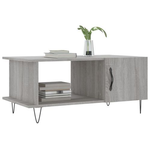 Table basse sonoma gris 90x50x40 cm bois d'ingénierie - Photo n°3; ?>