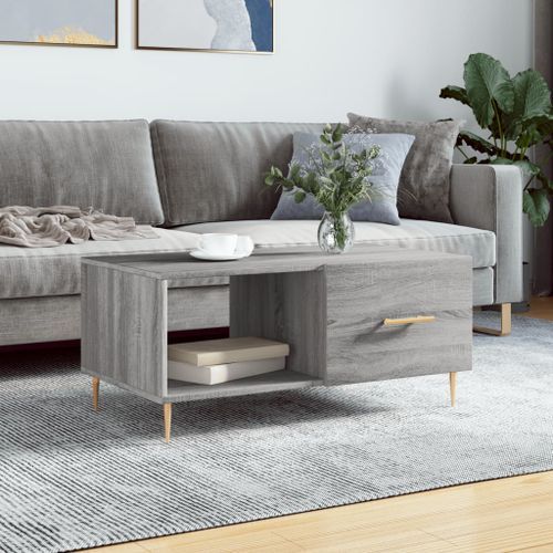 Table basse sonoma gris 90x50x40 cm bois d'ingénierie - Photo n°2; ?>