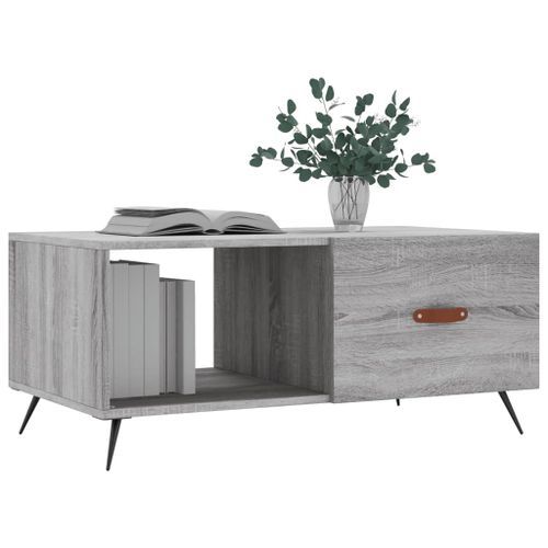 Table basse sonoma gris 90x50x40 cm bois d'ingénierie - Photo n°3; ?>