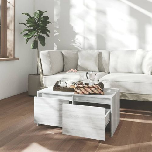 Table basse sonoma gris 90x50x41,5 cm bois d'ingénierie - Photo n°3; ?>