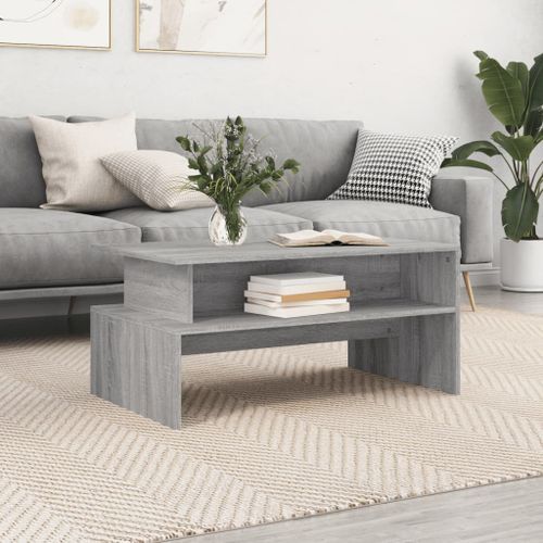 Table basse sonoma gris 90x55x42,5 cm bois d'ingénierie - Photo n°2; ?>