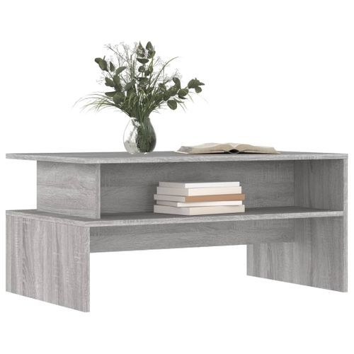 Table basse sonoma gris 90x55x42,5 cm bois d'ingénierie - Photo n°3; ?>