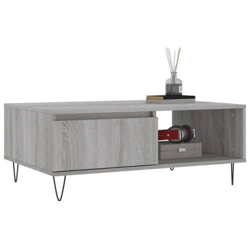 Table basse sonoma gris 90x60x35 cm bois d'ingénierie - Photo n°3; ?>