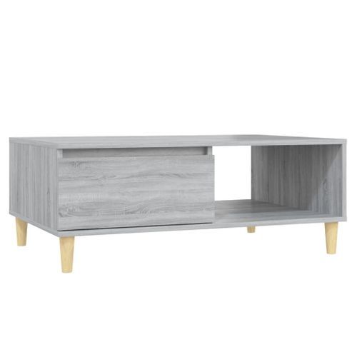 Table basse sonoma gris 90x60x35 cm bois d'ingénierie - Photo n°2; ?>