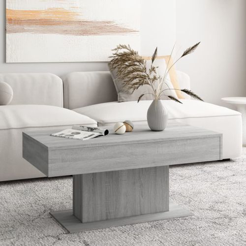 Table basse Sonoma gris 96x50x45 cm Bois d'ingénierie - Photo n°3; ?>