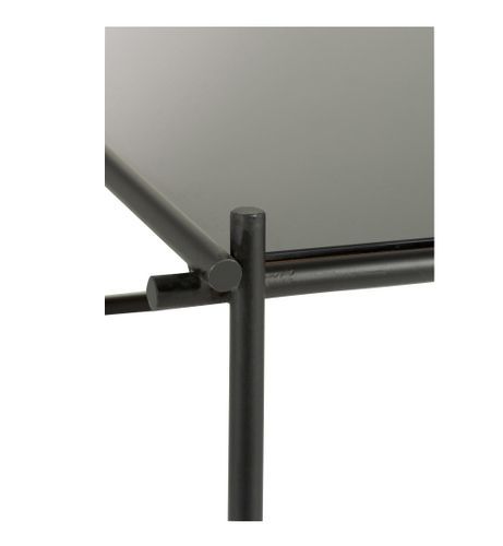 Table basse verre noir et pieds métal noir Ocel - Photo n°3; ?>