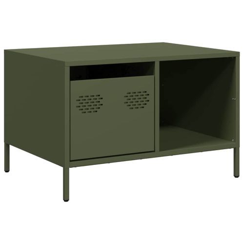 Table basse vert olive 68,5x50x43,5 cm acier laminé à froid - Photo n°2; ?>