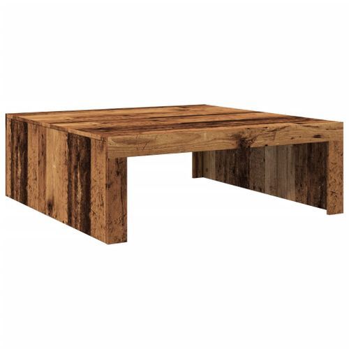 Table basse vieux bois 100x100x35 cm bois d'ingénierie - Photo n°2; ?>