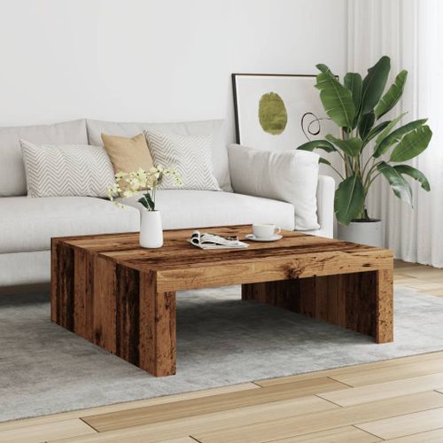 Table basse vieux bois 100x100x35 cm bois d'ingénierie - Photo n°3; ?>