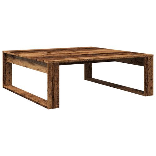 Table basse vieux bois 100x100x35 cm bois d'ingénierie - Photo n°2; ?>