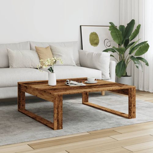 Table basse vieux bois 100x100x35 cm bois d'ingénierie - Photo n°3; ?>