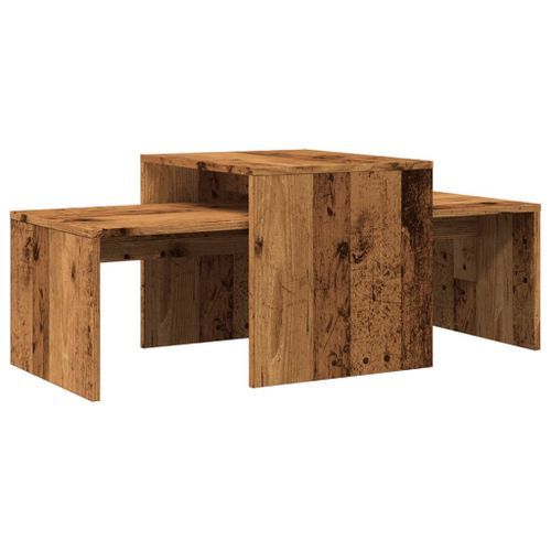 Table basse vieux bois 100x48x40 cm bois d'ingénierie - Photo n°2; ?>