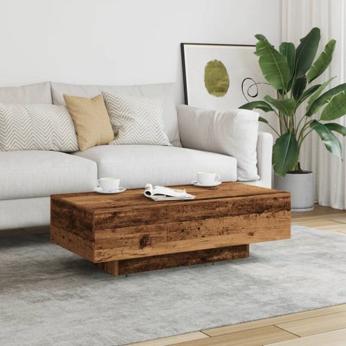 Table basse vieux bois 100x49,5x31 cm bois d'ingénierie - Photo n°3; ?>