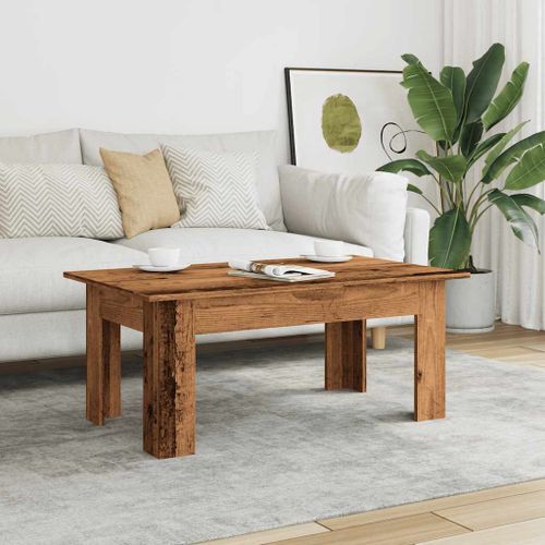 Table basse vieux bois 100x60x42 cm bois d'ingénierie - Photo n°3; ?>