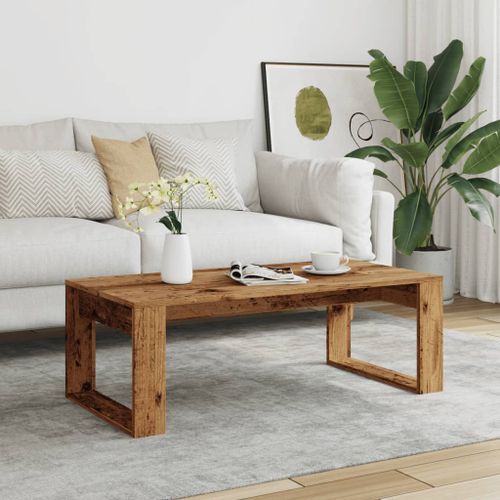 Table basse vieux bois 102x50x35 cm bois d'ingénierie - Photo n°3; ?>