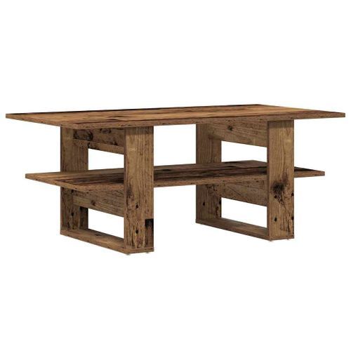 Table basse vieux bois 102x55x42 cm bois d'ingénierie - Photo n°2; ?>