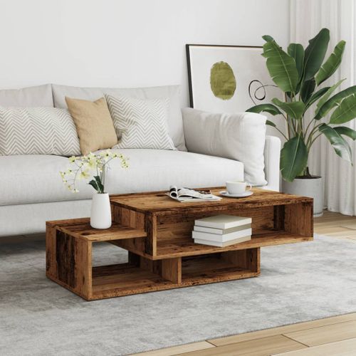 Table basse vieux bois 105x55x32 cm bois d'ingénierie - Photo n°3; ?>