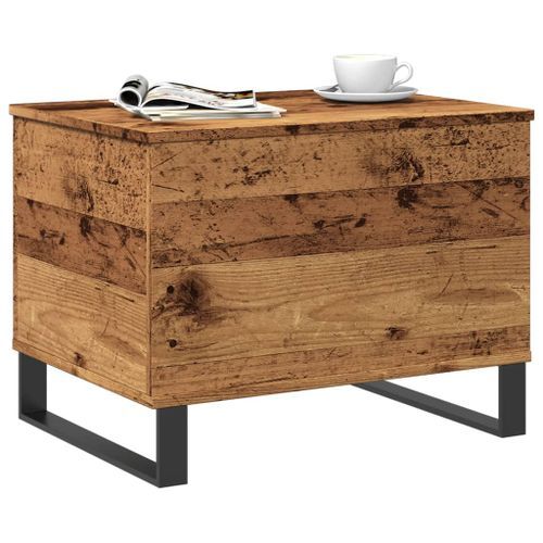 Table basse vieux bois 60x44,5x45 cm bois d'ingénierie - Photo n°3; ?>