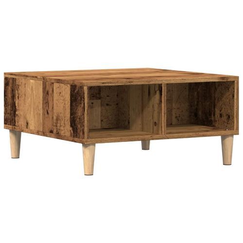 Table basse vieux bois 60x60x30 cm bois d'ingénierie - Photo n°2; ?>