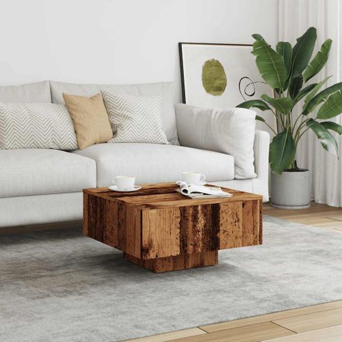 Table basse vieux bois 60x60x31,5 cm bois d'ingénierie - Photo n°3; ?>