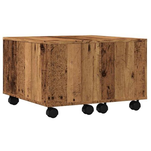 Table basse vieux bois 60x60x38 cm bois d'ingénierie - Photo n°2; ?>